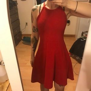 🍄Red high neck dress